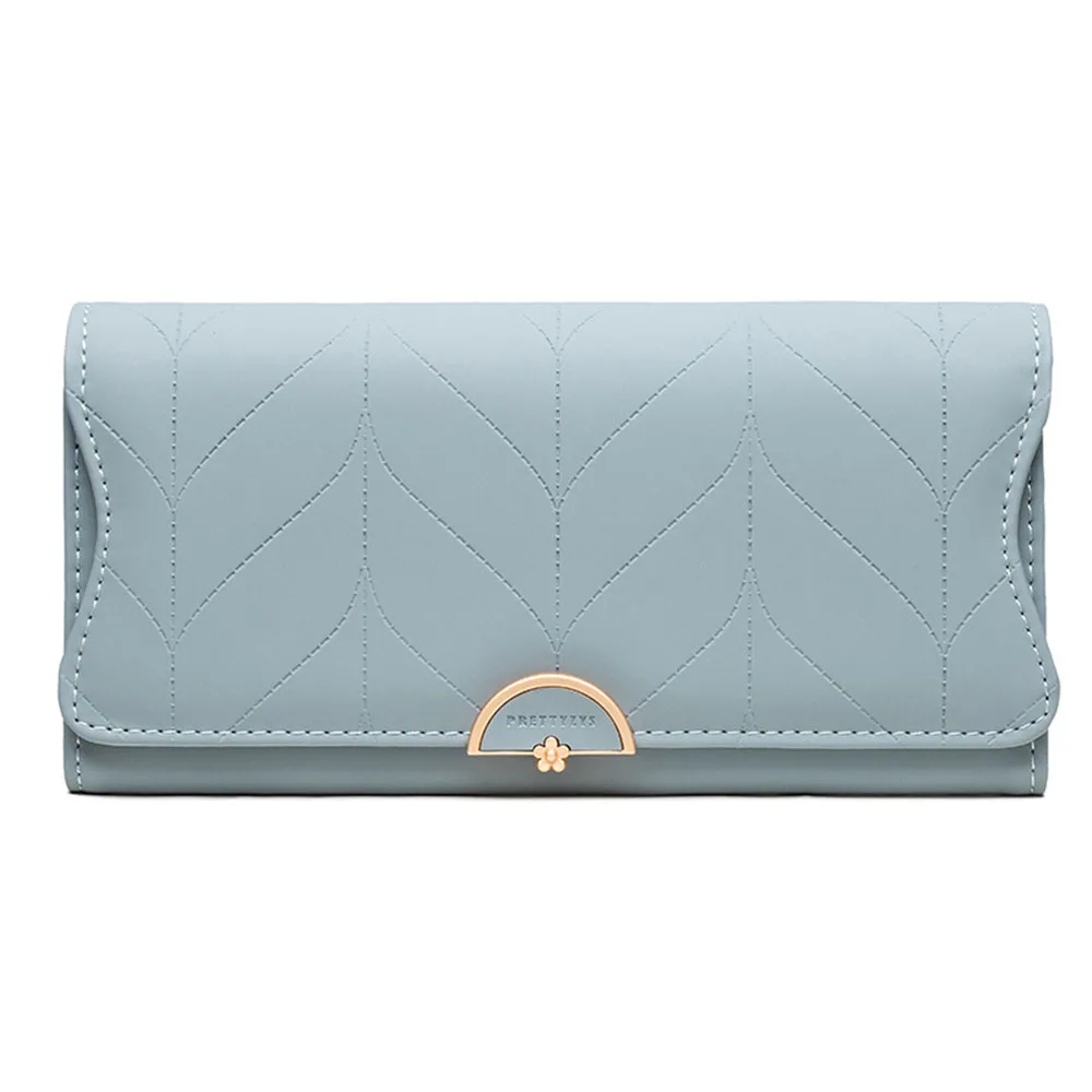 Hot Sale Women Long Wallet Luxury PU Leather Large Capacity Card Holder Coin Purse Simple Elegant Clutch Phone Wallet for Ladies