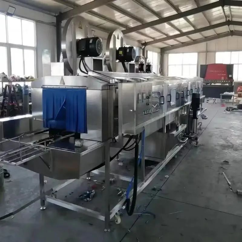 Custom Crate Washing & Drying Machine Multi-Stage Industrial Basket Cleaning Equipment with High-Speed Air Blowers