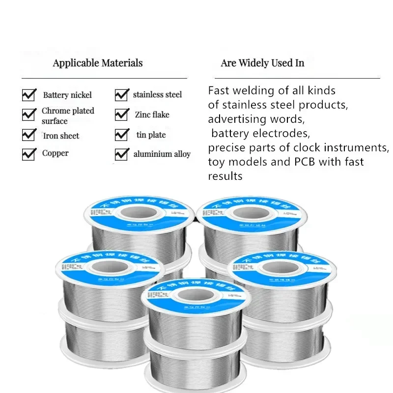 Disposable Lighter Solder Welding Wire Soldering Tin Wire Stainless Steel Copper Iron Nickel Battery Pole Piece Low Melt 0.8/1mm