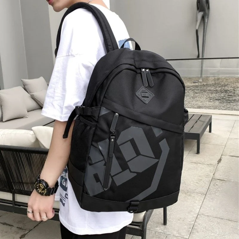 nylon-double-shoulder-backpack-for-high-school-students-university-travel-laptop-bag-casual-simple-style-men's-casual-backpack