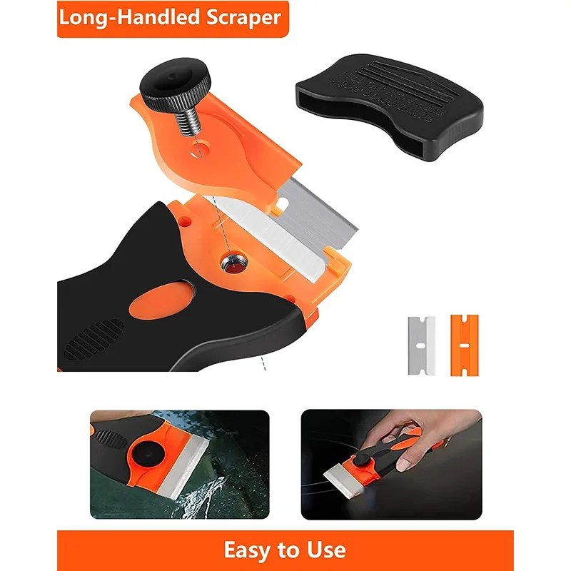 Dual-Head Handvat Lijm Scheermes Schraper met Plastic/Metalen Messen voor Mobiele Telefoon Tablet Auto Glasreiniger Zelfklevende Etiketten Remover