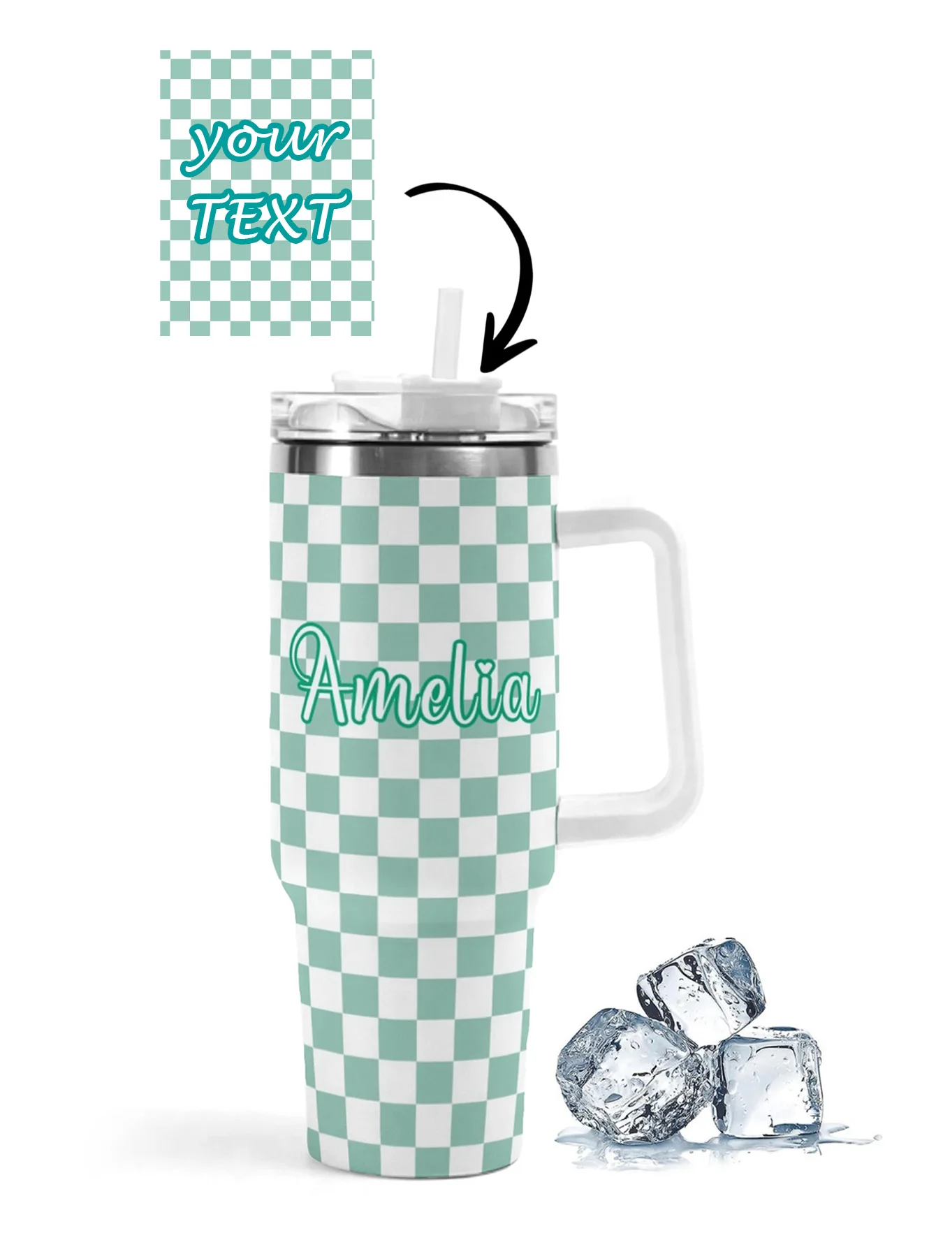 

Персонализированная чашка для воды на 40 унций. Дорожная чашка с текстом и изображением. Чашка для воды из нержавеющей стали. Изолированная чашка для воды.