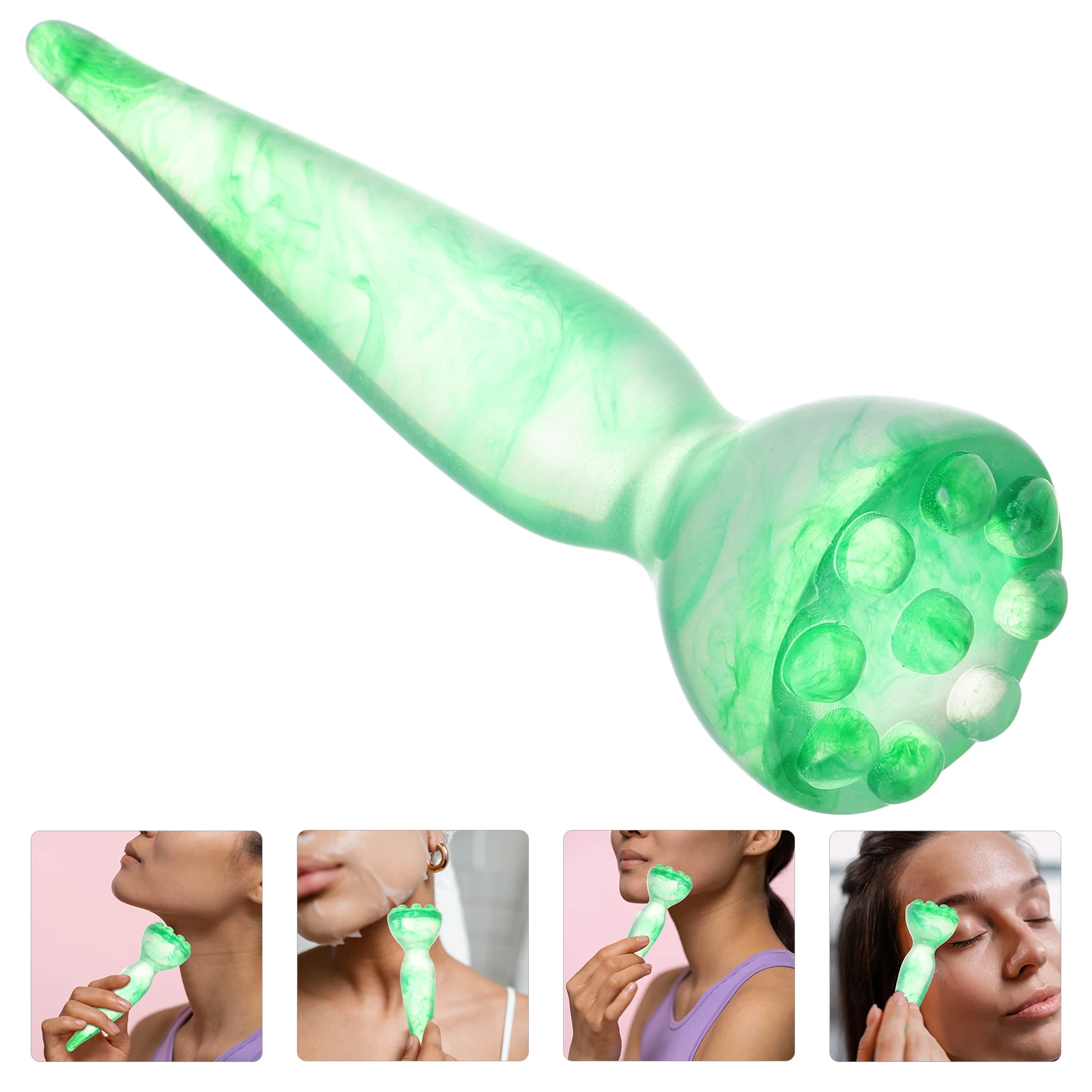 Facial Massage Stick Lotus Pod Shaped Resin Massage Acupressure Stick Deep Tissue Massage Tool Trigger Point Gua Sha Tool Bar