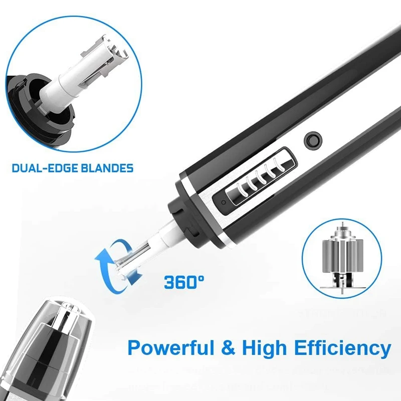 آلة تشذيب شعر الأنف للرجال والنساء ، USB قابلة لإعادة الشحن ، مقص الوجه ، IPX7 مقاوم للماء ، 4 في 1