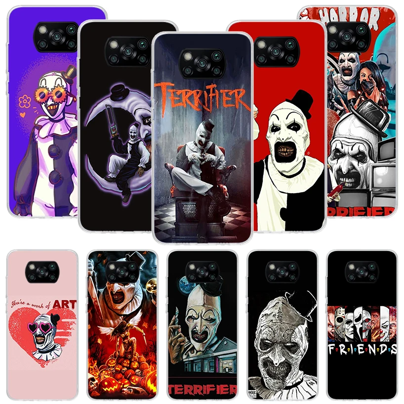 Horror Movie Terrifier Phone Case For Xiaomi Poco X6 X5 X4 X3 Nfc F5 F6 Pro F3 F2 F1 F4 Gt M5S M4 M3 M2 Soft Coque Cover X3 Nfc 