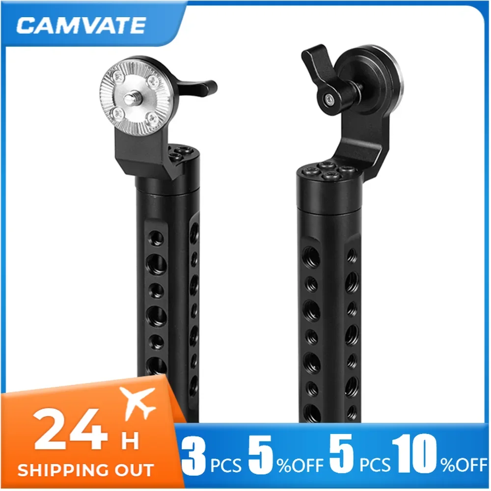 CAMVATE Aluminum Camera Cheese Handle With ARRI Rosette Mount M6 Female Thread for DSLR Camera Shoulder Handgrip Support System