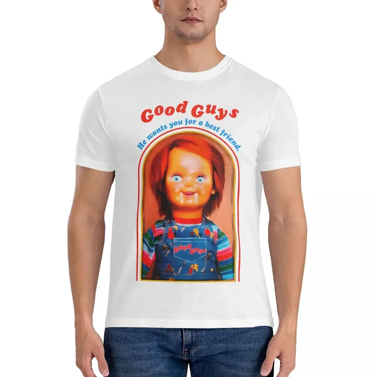 Men T-Shirts Movies Vintage Cotton Tee Shirt Short Sleeve Chucky T Shirts Crewneck Clothing 5XL 2024 new arrival round neck hot