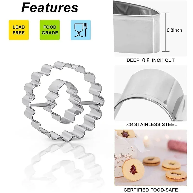 Jam Sandwich 3D Christmas Digital Moulds Cookie Cutter Pastry Xmas Tree Snowflake Shape Biscuit Mould Baking Tools Birthday view 3