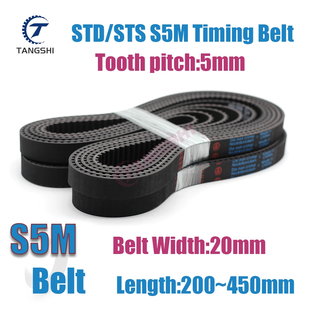 

STD/STS S5M Timing Belt Width 20mm Length 200 205 225 230 270 310~380 395 400 405 410 415 420 425 430 435 440 445 450mm S5M Belt