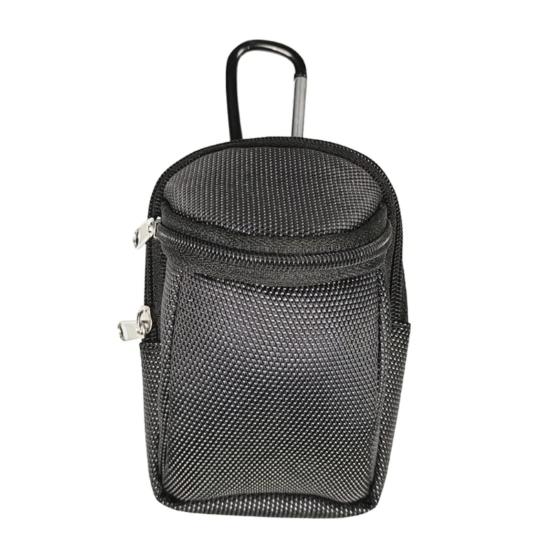 Golf Tees Bag with Carabiner Men Women Lightweight Multi-Pockets Zipper Hook to Bag, Golf Balls Bag Golf Handbag