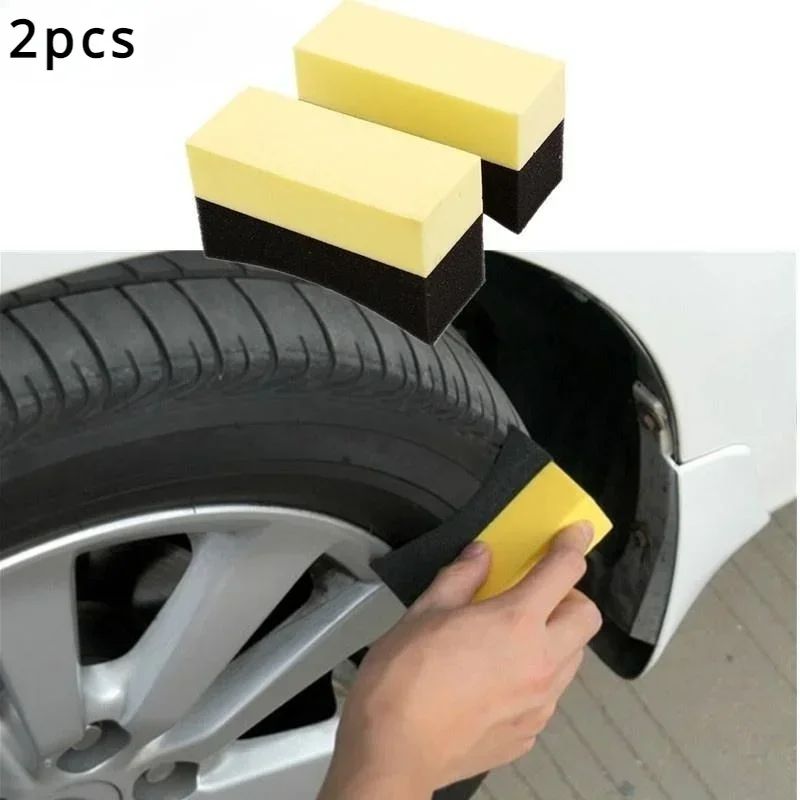 2pcs/set Auto Wheels Brush Sponge Tools Tire Hub Cleaning Dressing Waxing Polishing Household Cleaning Sponge Brushes