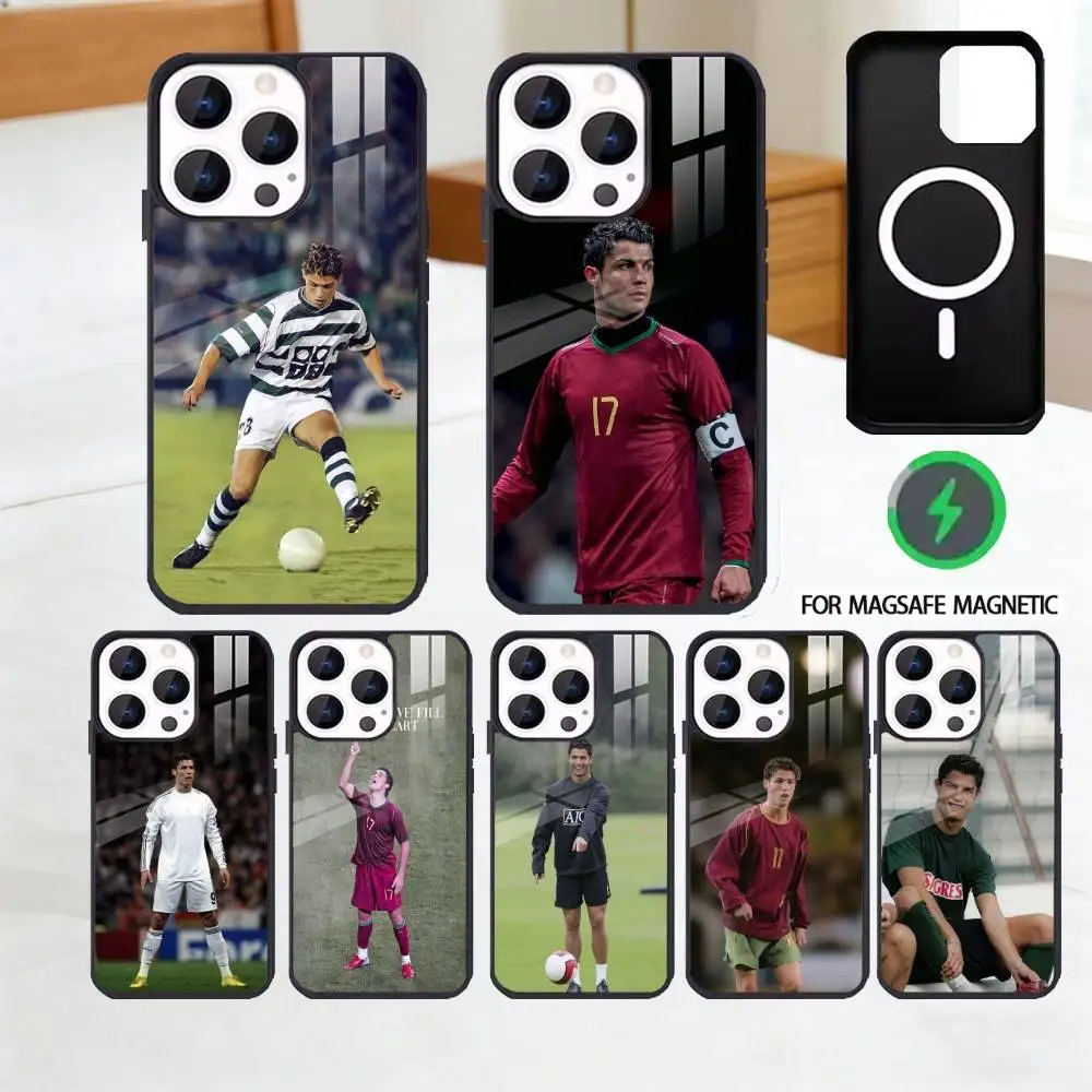 

young Football 7 Player C-CR7s Phone Case For iPhone 17,16,15,14,13,12,Plus,Pro,Max For Magsafe Magnetic Wireless Charge