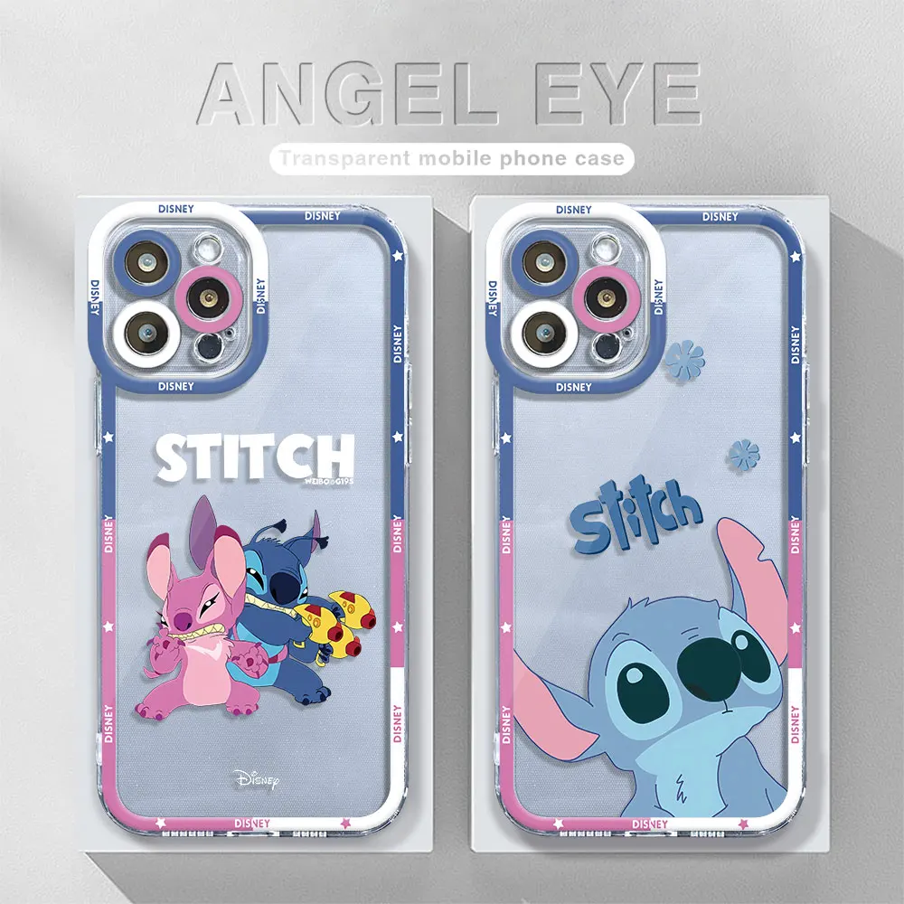 

Disney Stitch Phone Case for Xiaomi Redmi 9A 9 10 9C 10A 12C 9T 10C Note 8 9 10 11 Pro 12 Note 12 Shell Transparent Soft Cover