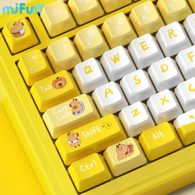 

Cute Capybara Keycap 120 Key Set PBT Customization MOA Keyboard Cap Gamer Mechanical Keyboards Accessories Gift 68/75/82/87/98