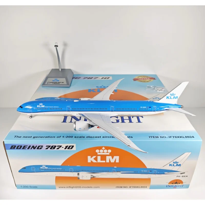 Diecast 1/200 Scale KLM B787-10 PH-BKM Alloy Aircraft Model Toy