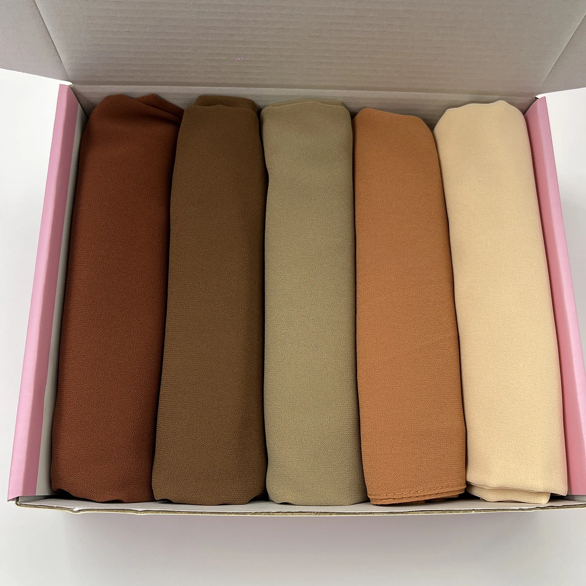 5 Teile/schachtel Plain Hijab Blase Chiffon Schal Frauen Einfarbig Muslimischen Schals Hijabs Stirnband Islamischen Kopftuch Foulard Femme – Detail 7
