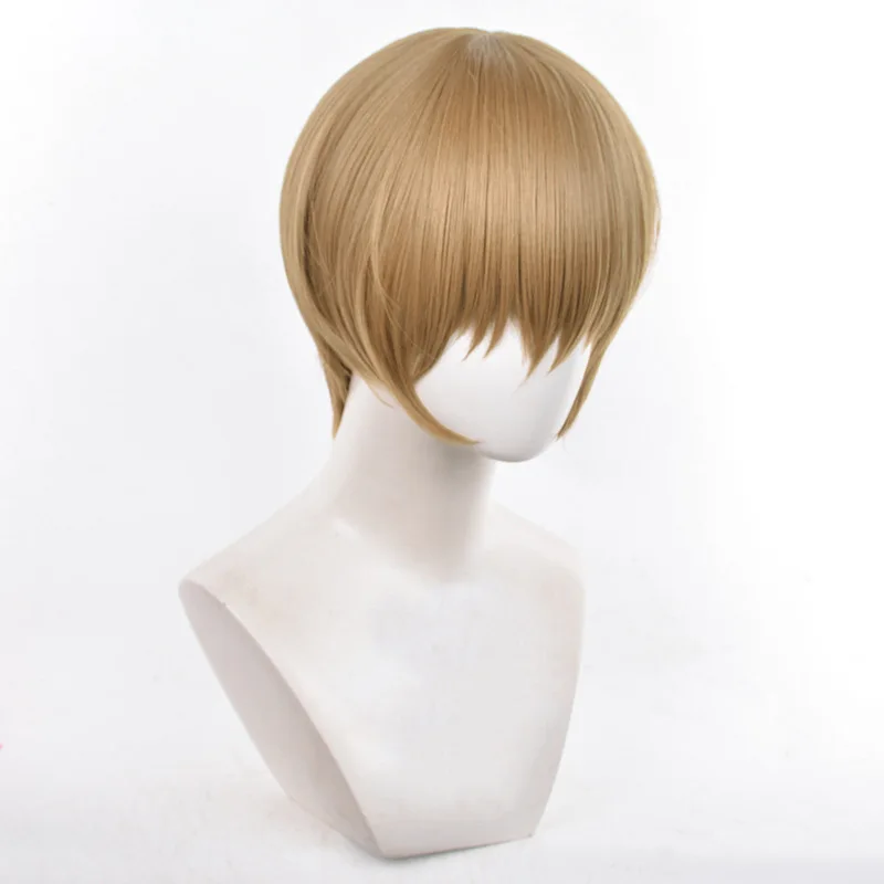 Peruca masculina de cabelo curto loiro anime GINTAMA Okita Sougo