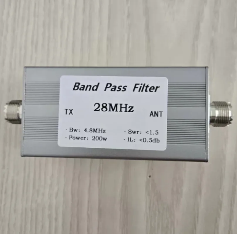 1Pc 200W Shortwave Bandpass Filter, 28MHz 10m Narrow Band High Isolation BPF With M Female Connector