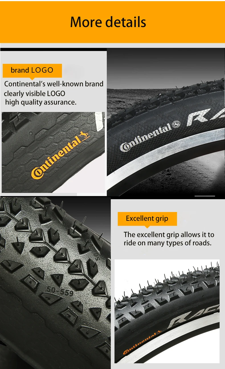 Continental MTB Tire Race King 26 27.5 29 2.0 2.2 Tire Rim 180TPI Bicycle No-Folding Tire Steel Wire Tyre Anti Puncture