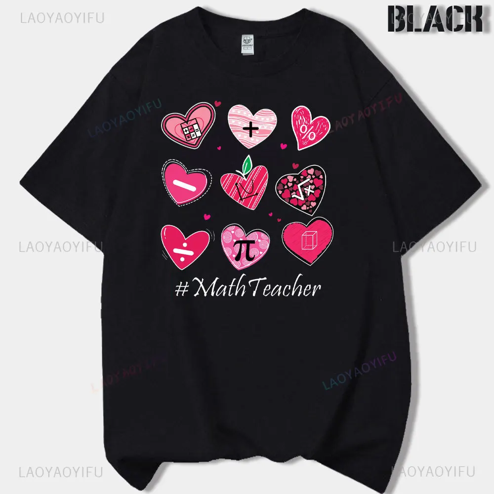 Funny Math Notation Add Subtract Multiply and Divide Woman Printed T-shirt Math Teacher Gift Cotton Tshirts Creative Love Tops