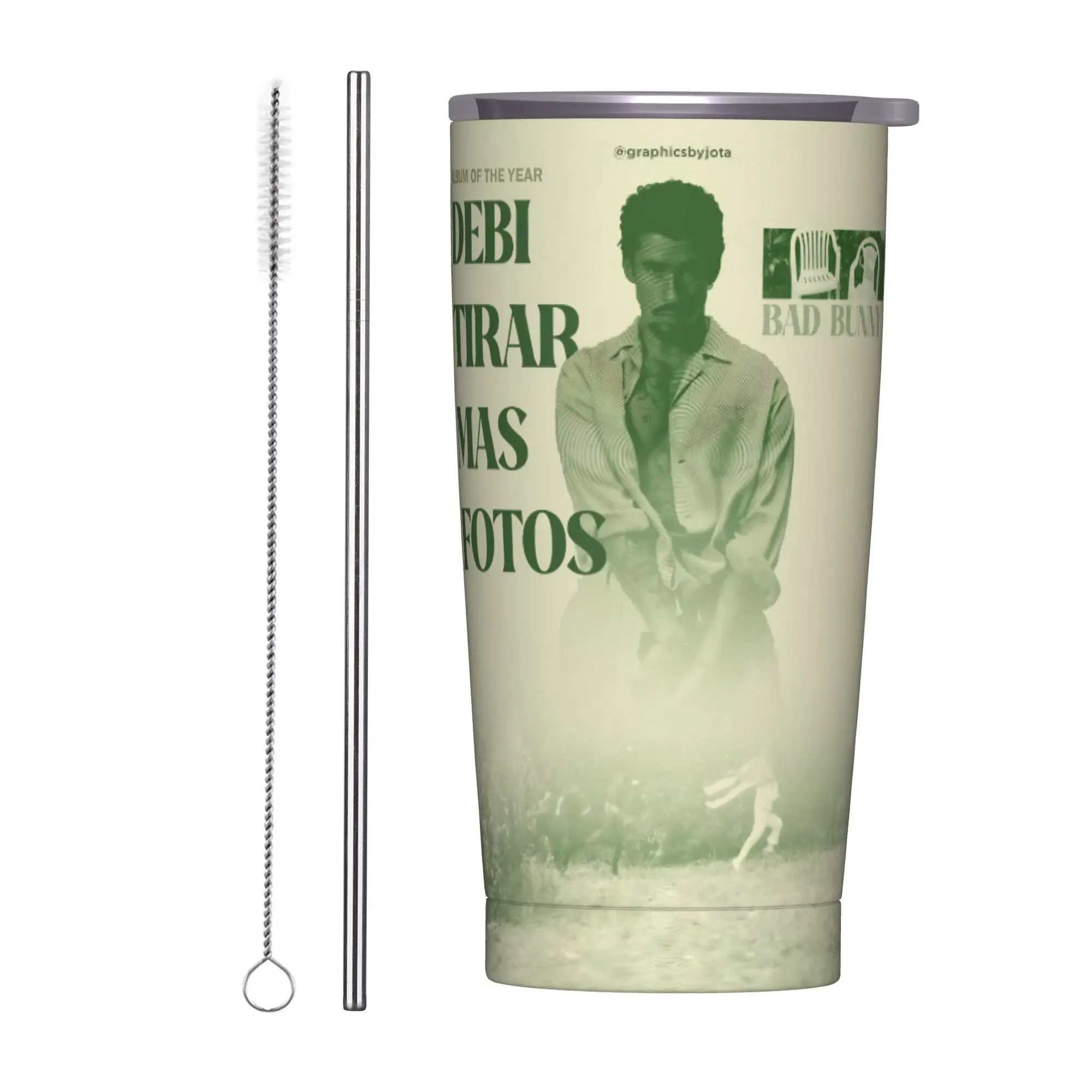 Bad Bunny DTMF Tour 2026 Tumbler Vacuum Insulated  Coffee Cups Stainless Steel Office Home Mugs Water Bottle 20oz