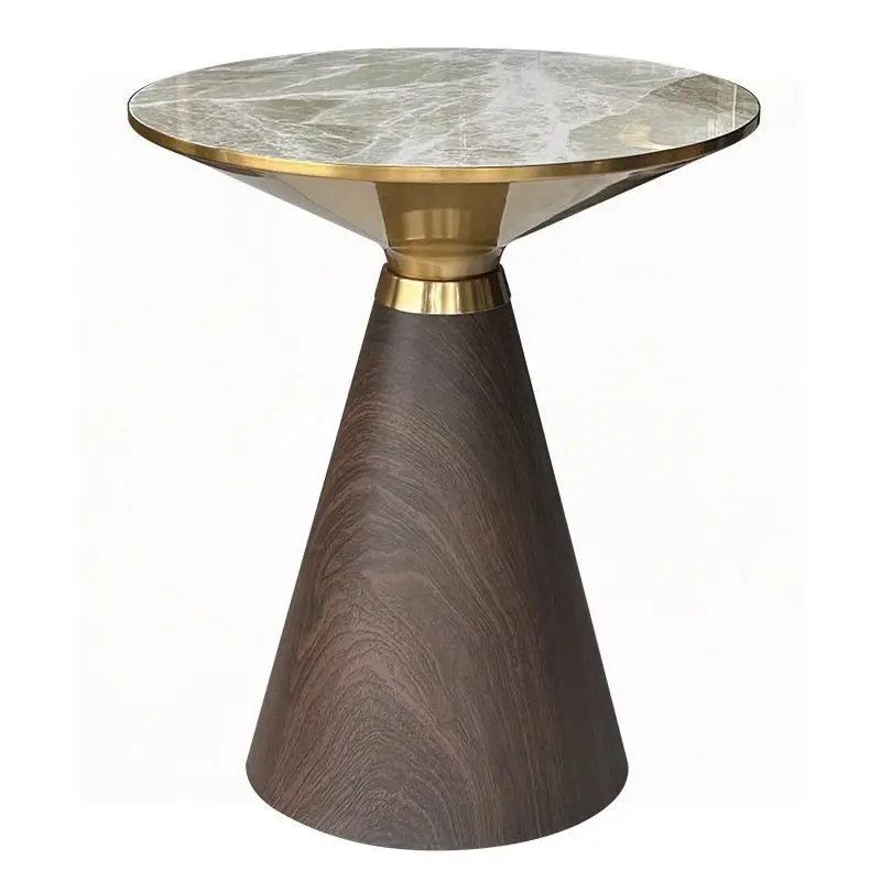 Nordic Light Luxury Round Coffee Table Modern Exquisite Home Creative Corner Table Living Room Sofa Side Rock Plate Round Tables
