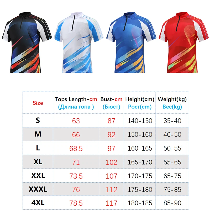 New Badminton T-shirts Men Tennis Short Sleeve Table Tee Fashion Printed Running Fitness Training Tee Casual Quick Dry Jerseys