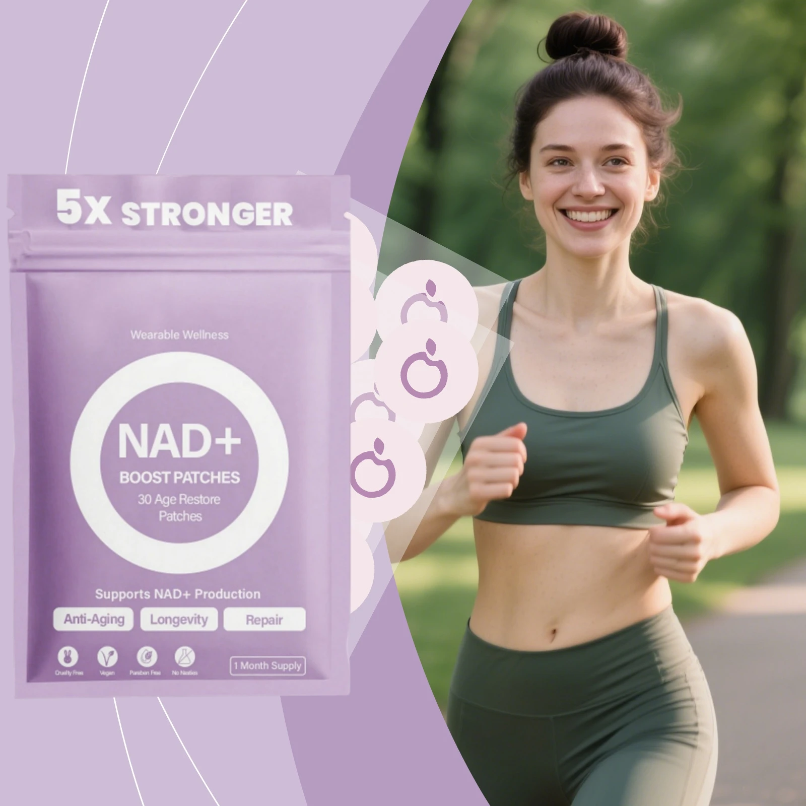 

30/60/90 Pcs NAD+ Boost Patches 5X Nad+ Body Care Health Patch Moisturized Body Patches 30 Age Restore Health Support Patches