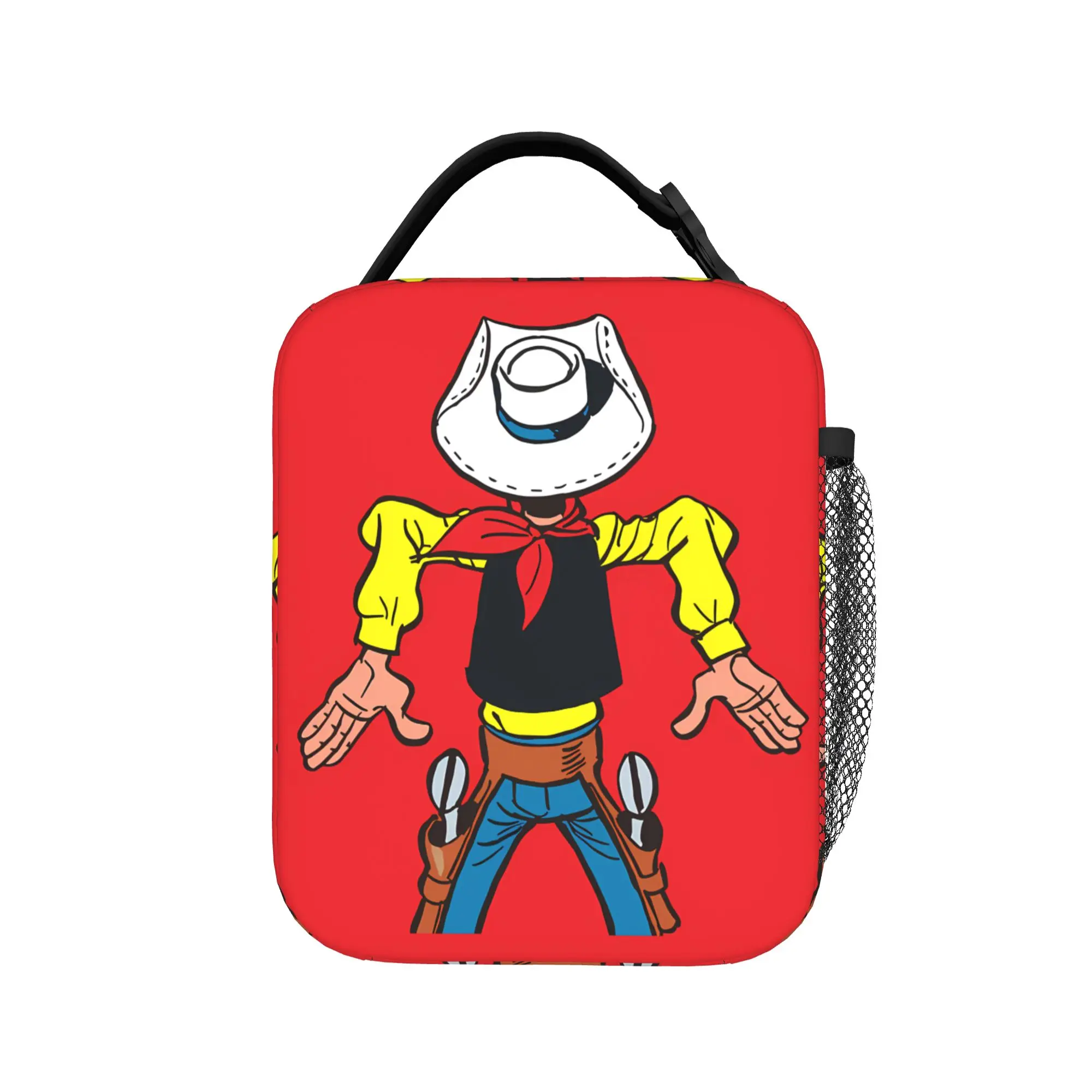 Iconic Lucky Luke Standing Pose Lunch Bag  School Lunch Box For Child Fun Thermal Tote Handbags Waterproof Portable Cooler Bag