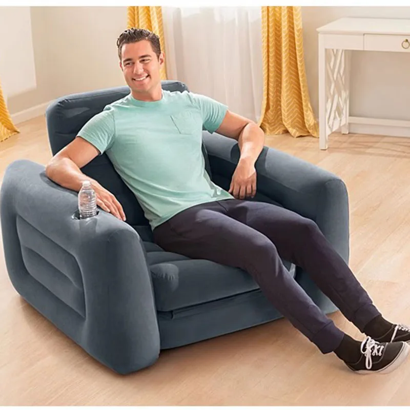 Muebles de jardín al aire libre y sofá de terraza, sofá inflable Hug One, posiciones íntimas de juego, colchón de cama portátil para Picnic