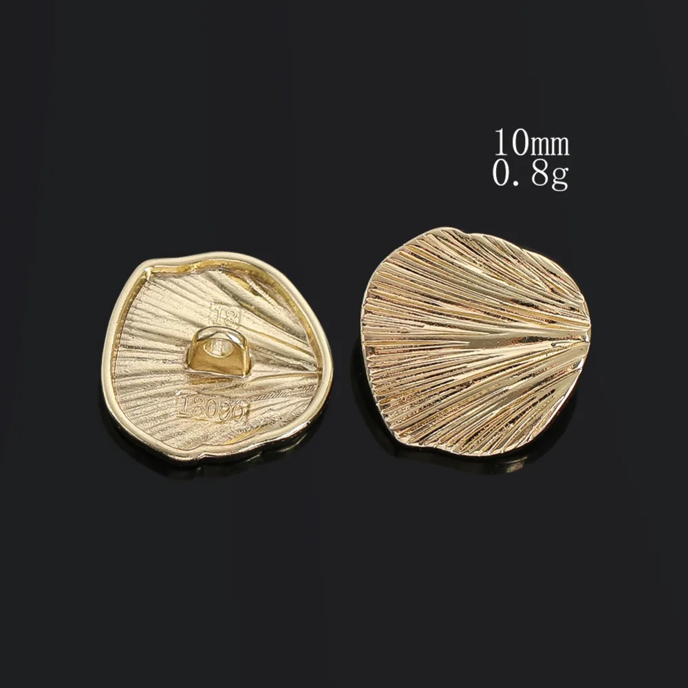 2pcs Multi Size Alloy Ginkgo Leaf Buttons Scallop Shaped Metal Texture Double Hole Button DIY Clothing Sewing Decor Accessories