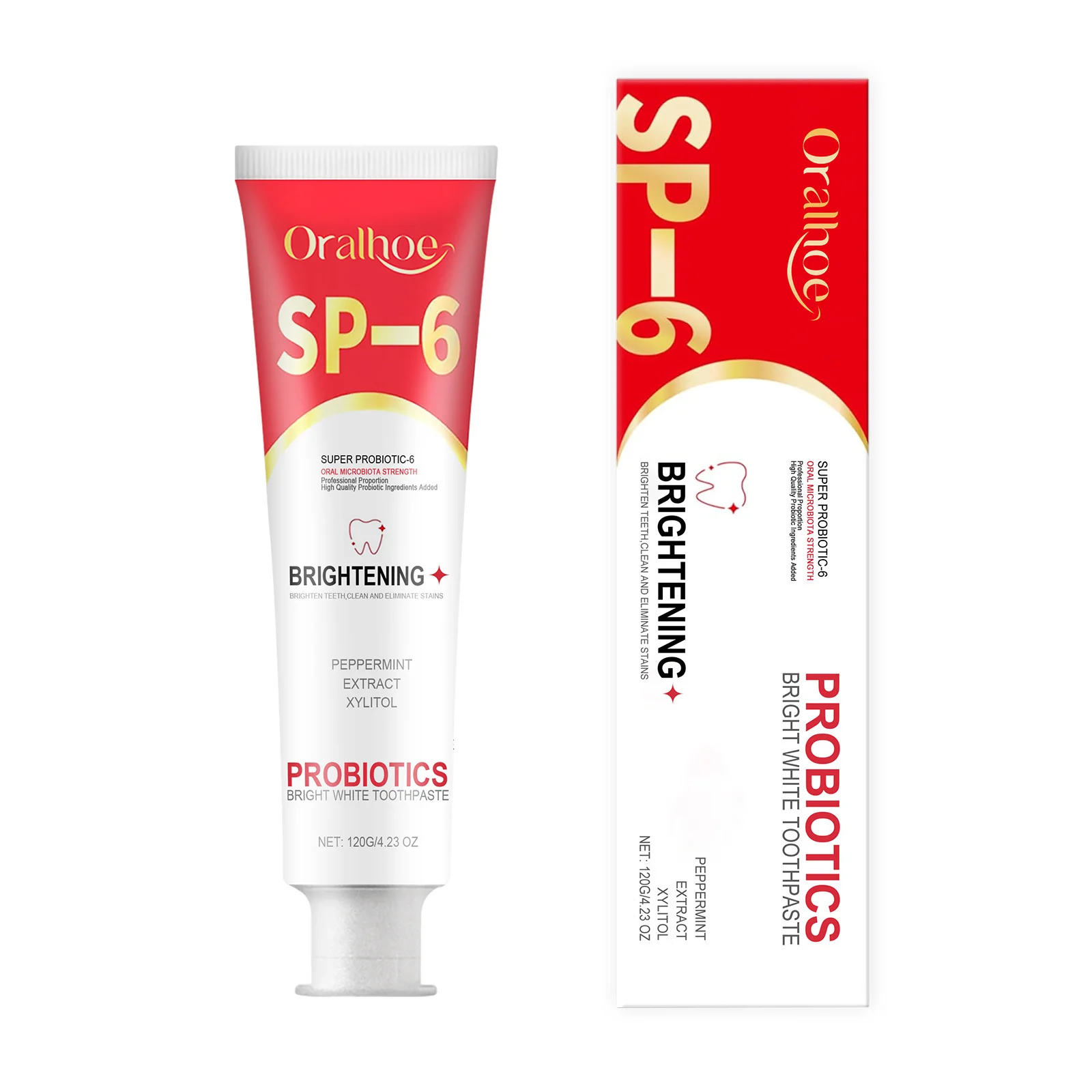 Sp-6 Probiotic Toothpaste Whiten Clean Teeth Remove Stains Oral Care Management Fresh Breath Dental Brightening Toothpaste 120g