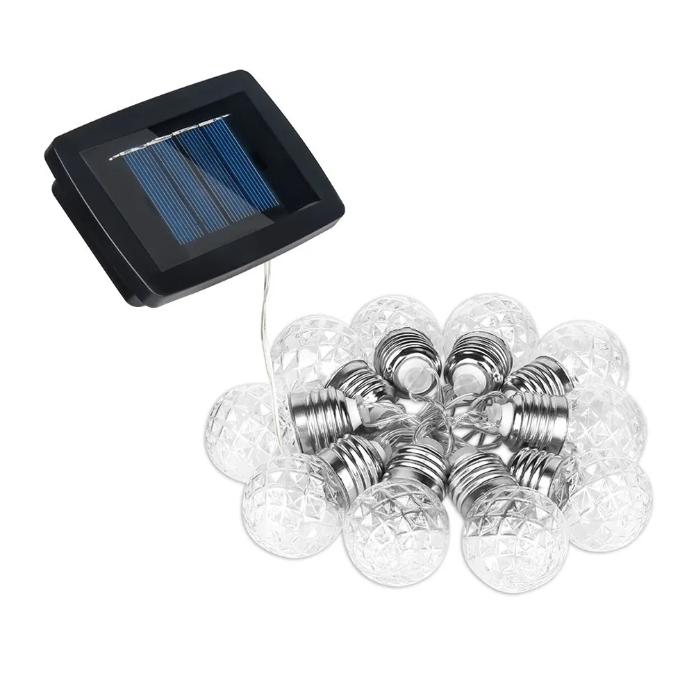 

Светодиодная гирлянда Solar Globe Bulb, 3,8 метра, теплый белый свет, водонепроницаемая, для сада, патио, свадебного декора, наружная, в виде веревки