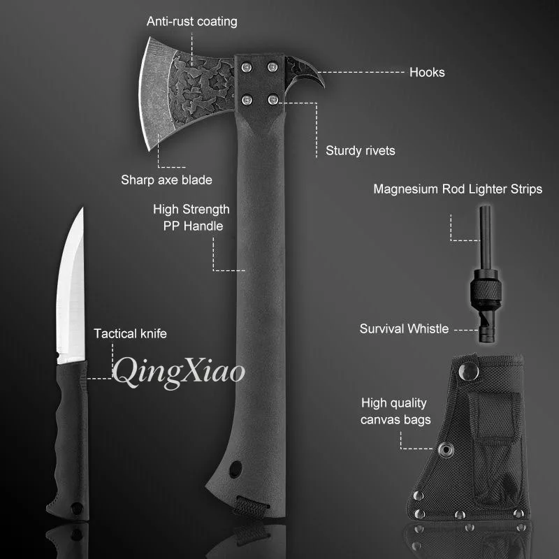 Portable Multi Function Ice Breaking Hand Axe With Cutting Blade Outdoor Gear For Camping Tree Logging Firewood Splitting Tools