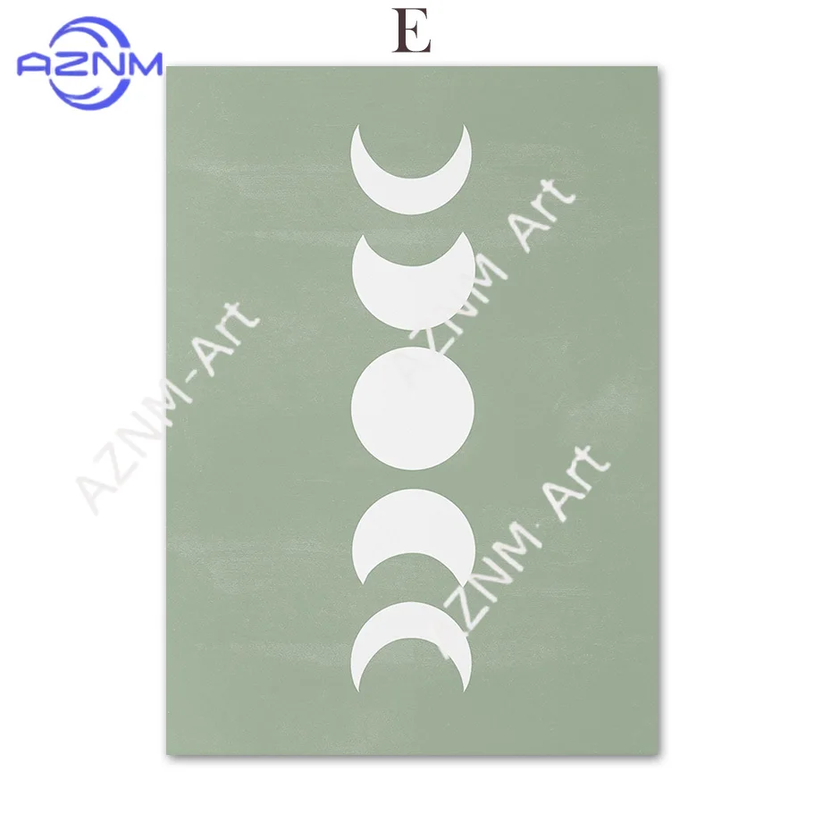 1Pc/6Pcs Boho Mountain Sun Moon Rainbow Leaf Geometry Wall Art Canvas Painting Abstract Posters And Prints For Living Room Decor
