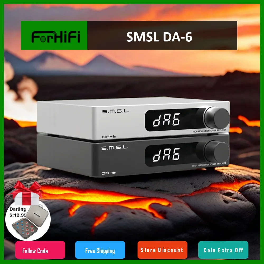 

SMSL DA-6 Power Amplifier Mini High Resolution DA6 Amp 70W*2 with Remote Control