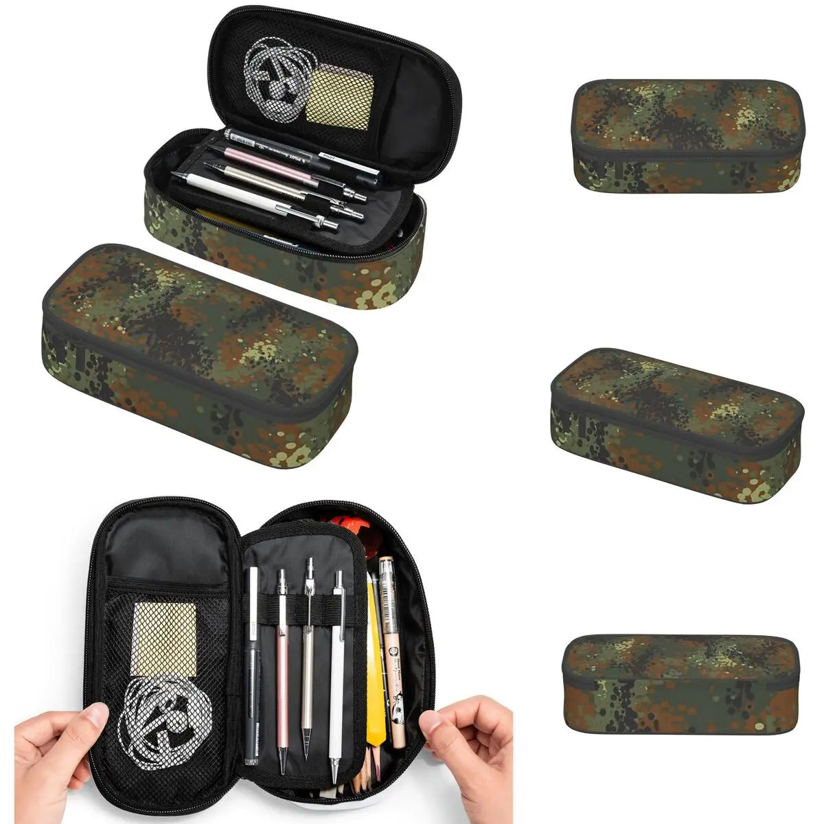 Flecktarn Camouflage Pencil Cases Large Capacity Pen Bags Pen Box Pencil Pouch For Boys Girls Students Stationery School Office