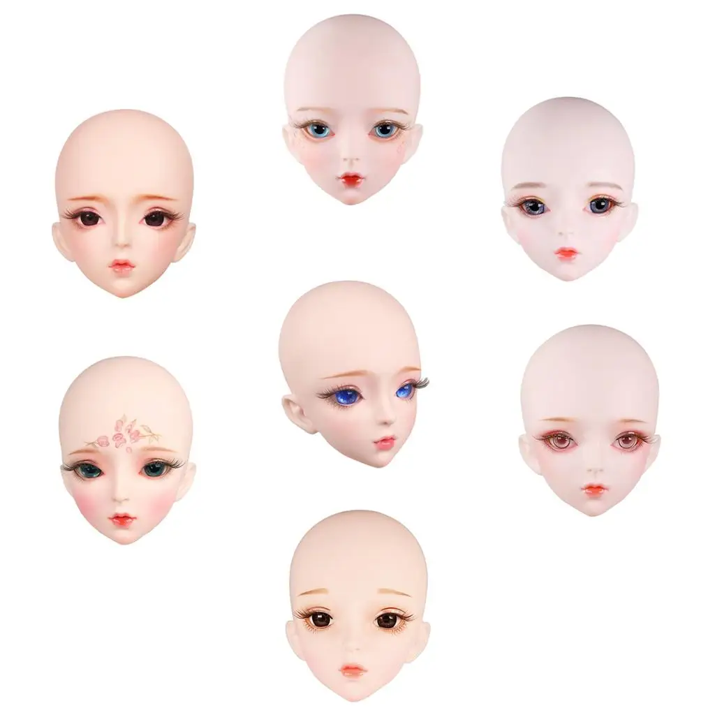 

1/3 Doll Handmade Head W/Glass Eyes Repair Practice Kids Toys