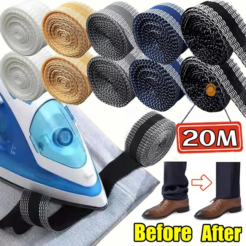1-20M DIY Self-Adhesive Fabric Pants Edge Shorten Mouth Paste Iron-on Hem Tape Fabric Fusing Hemming Tape Ironing Sewing Tools