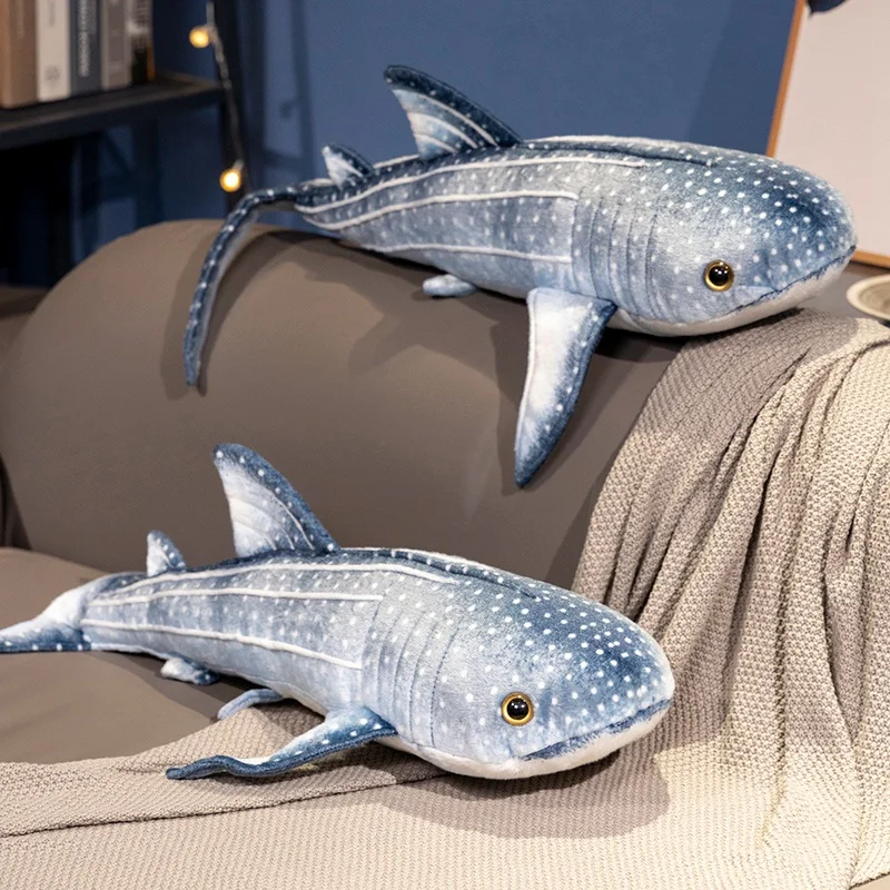 Lifelike Whale Plush Toy Stuffed Marine Organism Blue Whale Pillow Huggable Shark Soft Doll Birthday Gift