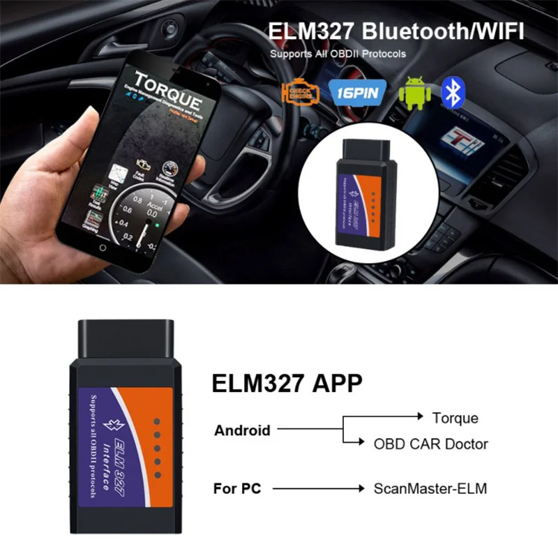 WIFI ELM327 V1.5 OBD2 Scanner ELM-327 Wifi OBD2 Code Reader Elm 327 WIFI 1.5 Car Diagnostic Tool For Android/IOS/Windows