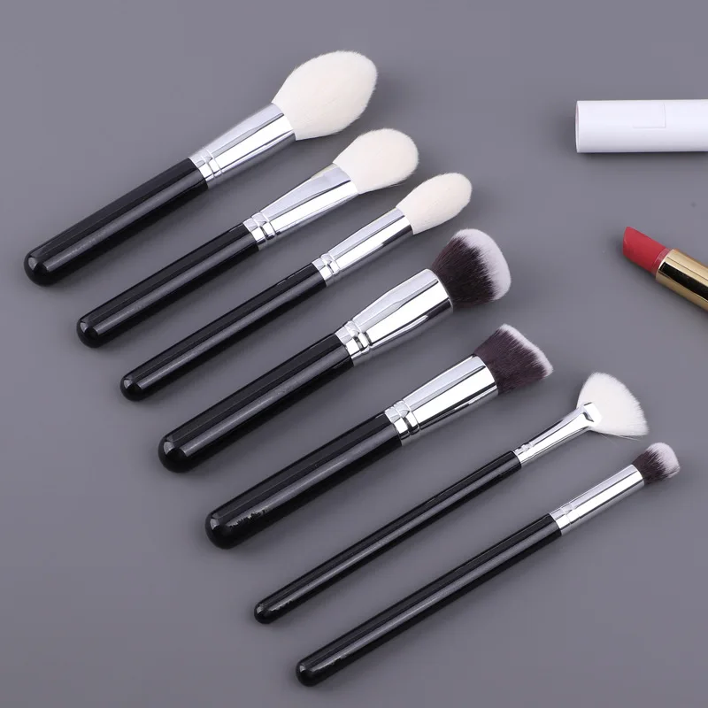 KLINA 15PCS Goat Hair Makeup Brushes Set Kit Gift For Women Professional Natural Make Up Cleaner Cosmetic Powder Eye Lip Tool
