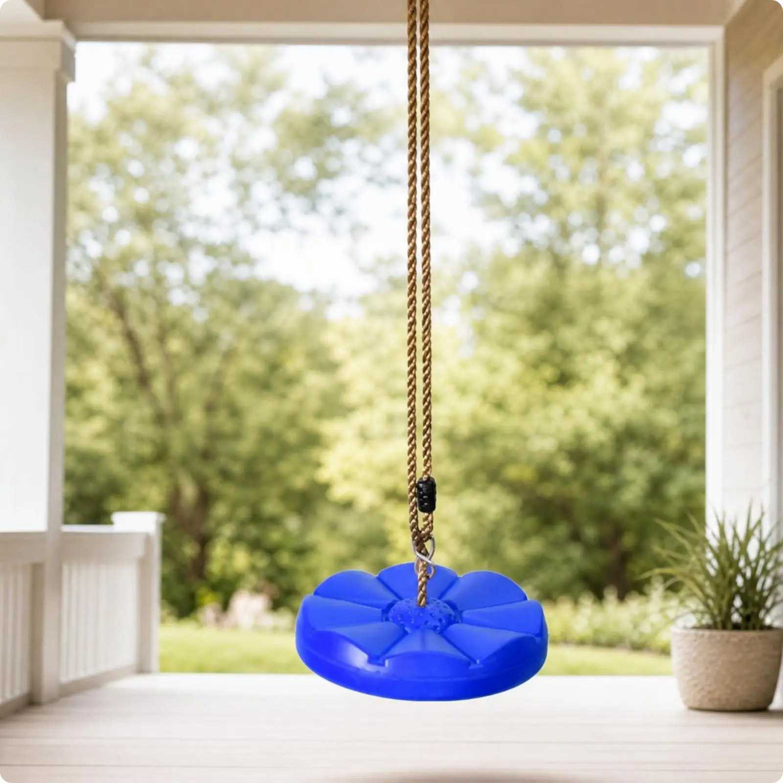 Kids Hanging Swing Molded Seat with Petal Design for Creative Imaginative Play Time