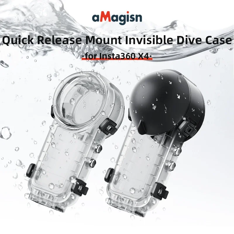 

Quick Release Mount Invisible Dive Case for Insta360 X4 Invisible Waterproof Shell Action Camera Accessories