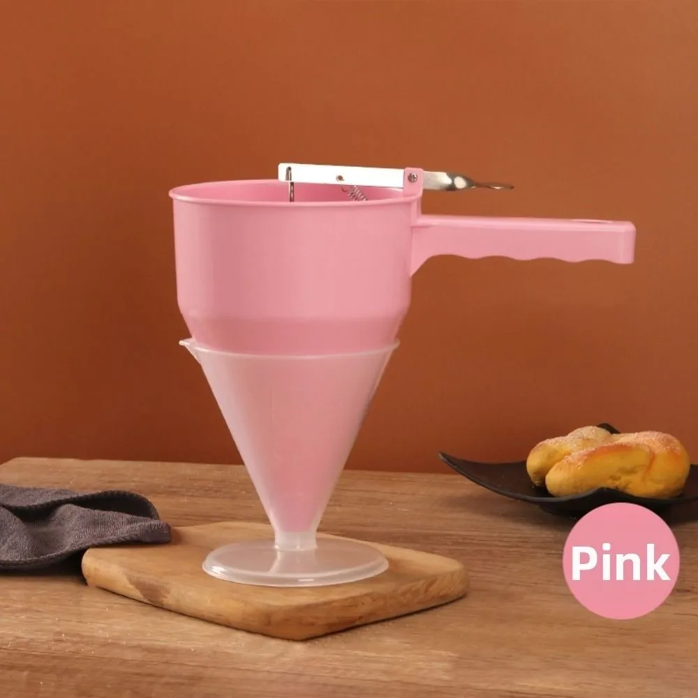 موزع الخليط القابل للتعديل، قمع المطبخ سهل الاستخدام مع مقبض حامل، أدوات خبز كرة الطعام الصغيرة البلاستيكية #3