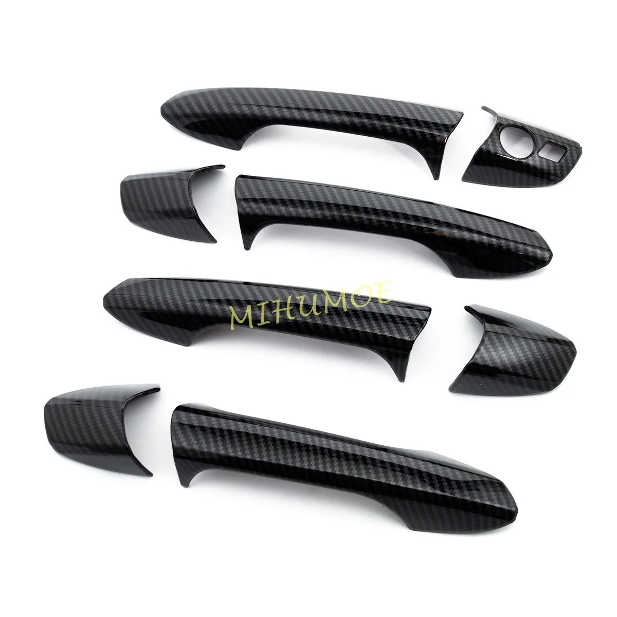 لمرسيدس بنز GLE GLA GLK CLA B C E M الفئة LHD ألياف الكربون مقبض باب السيارة قطاع غطاء الكسوة ث/مفتاح W166 X156 X204 C117 #3