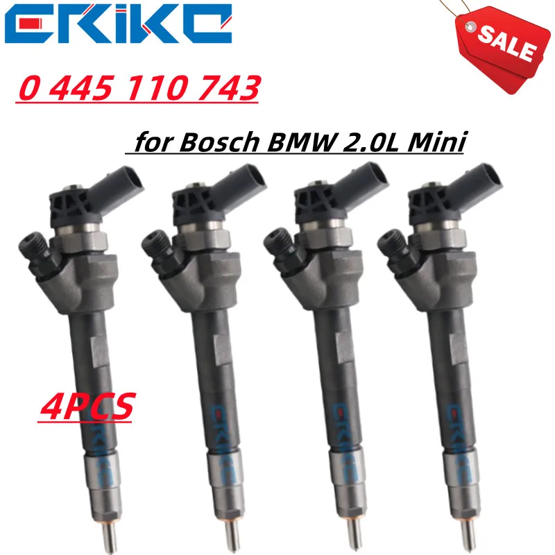 

4PCS 0445110743 Diesel Injector Nozzle 0 445110 743 13538514148 CRI2-20 8514148 8571556 0986435269 for Bosch BMW 2.0L Mini