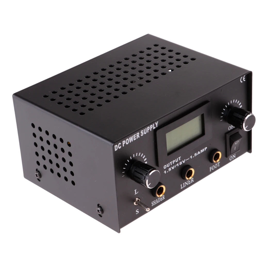 

Professional Tattoo Power Supply Digital LCD Dual Machine Foot Pedal & Cords
