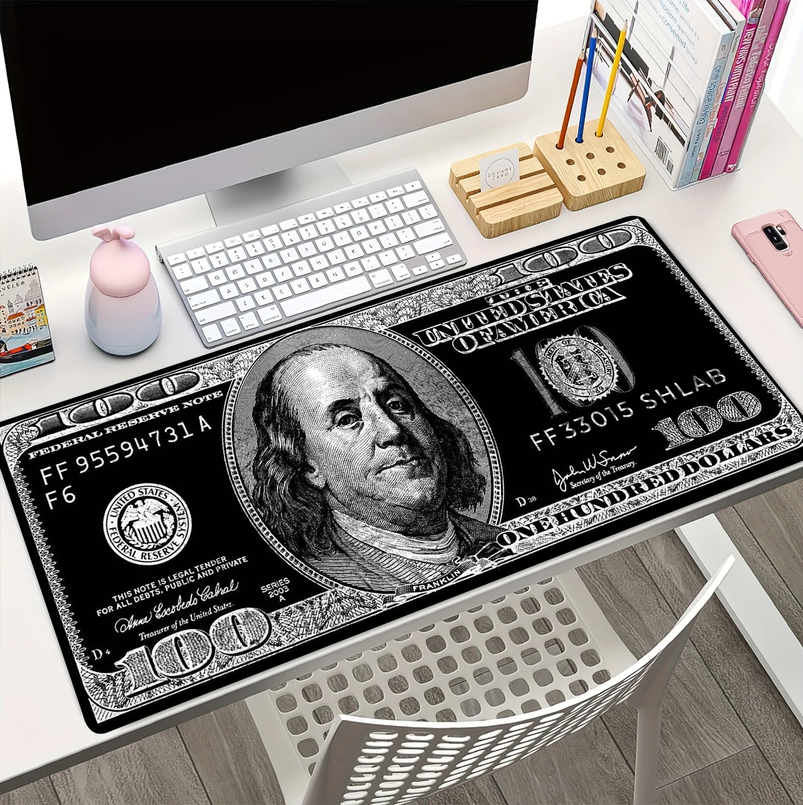 Dollar Print Gaming Laptop Table Mat Large Gamer Keyboard Protector Pad HD Thickened Desk Pads Non-Slip Rubber Carpet Mouse Mats