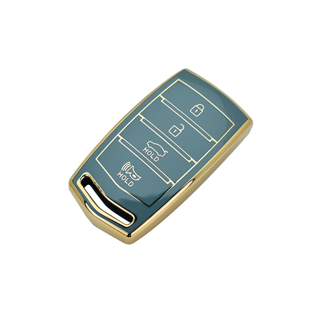 For HYUNDAI 2020 Genesis G70 G80 EQ900 G90 4 Buttons TPU Car Smart Key Case Cover Auto Key Fob Shell Protector Accessories
